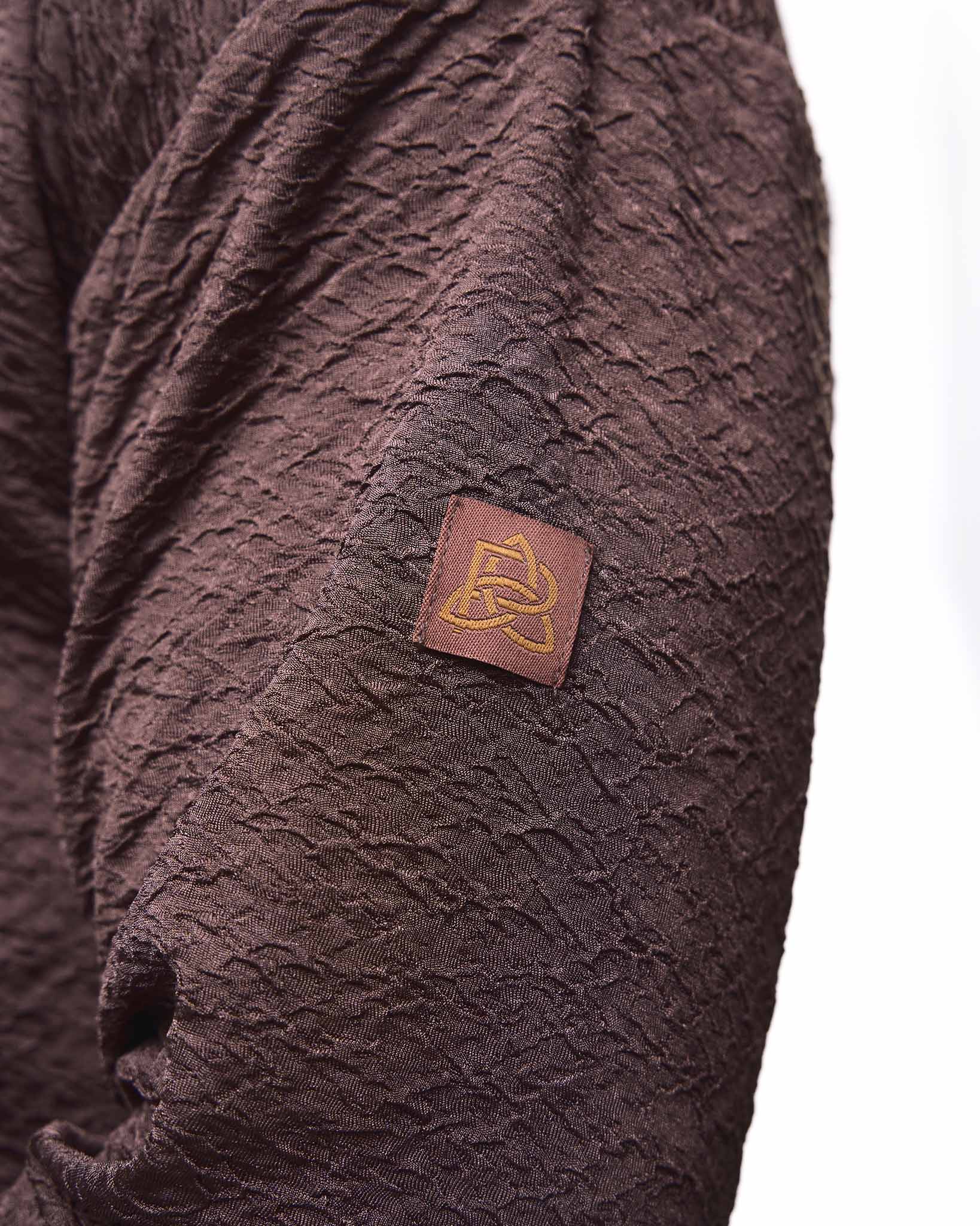 Crinkle L/S Top - Brown - Image 3