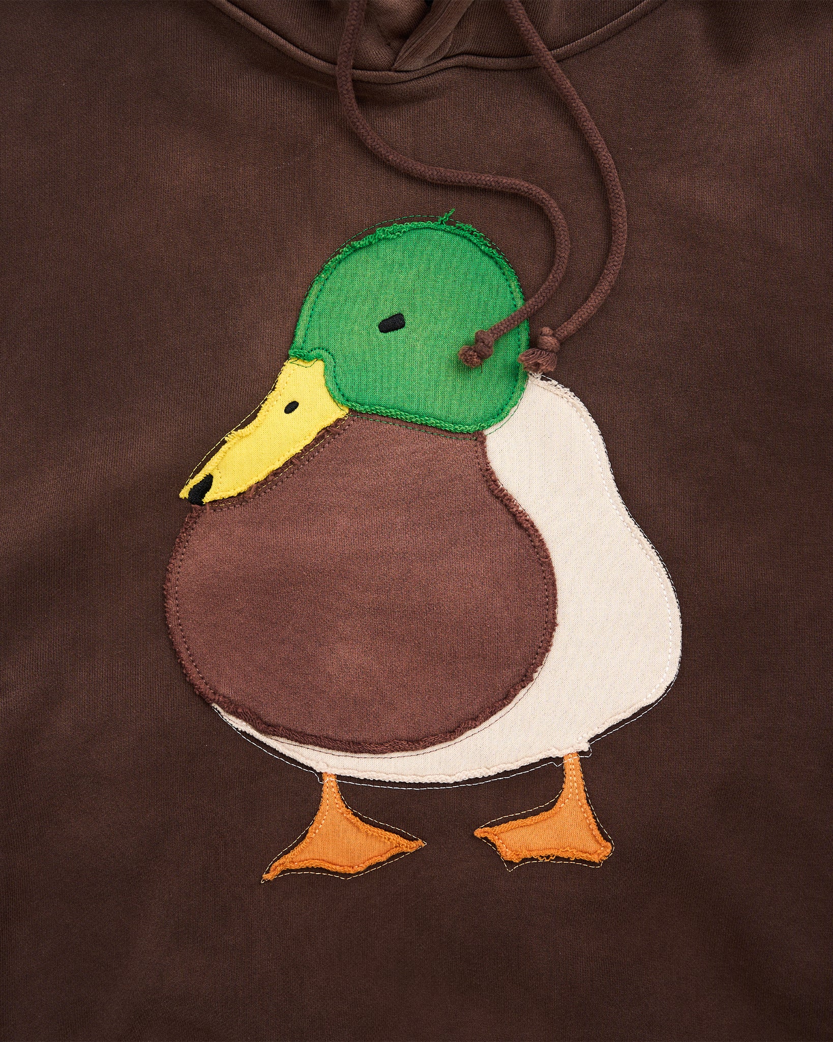 Duck Appliqué Hoodie - Brown - Image 3
