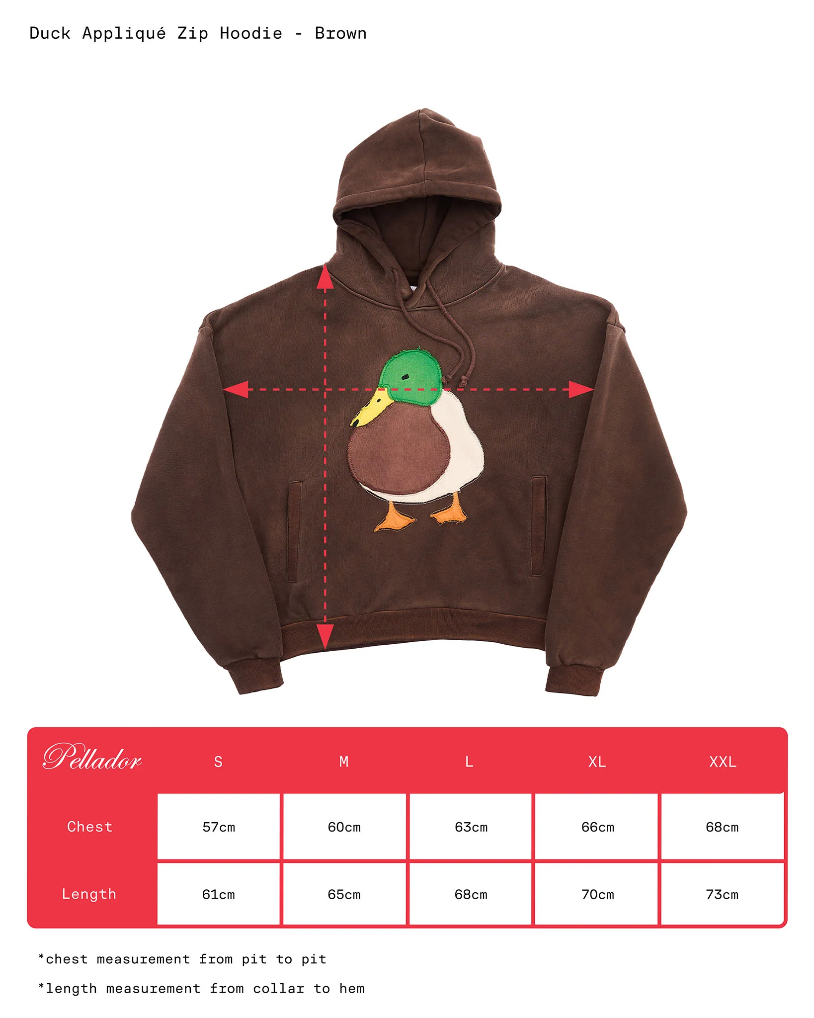 Duck Appliqué Hoodie - Brown - Image 5