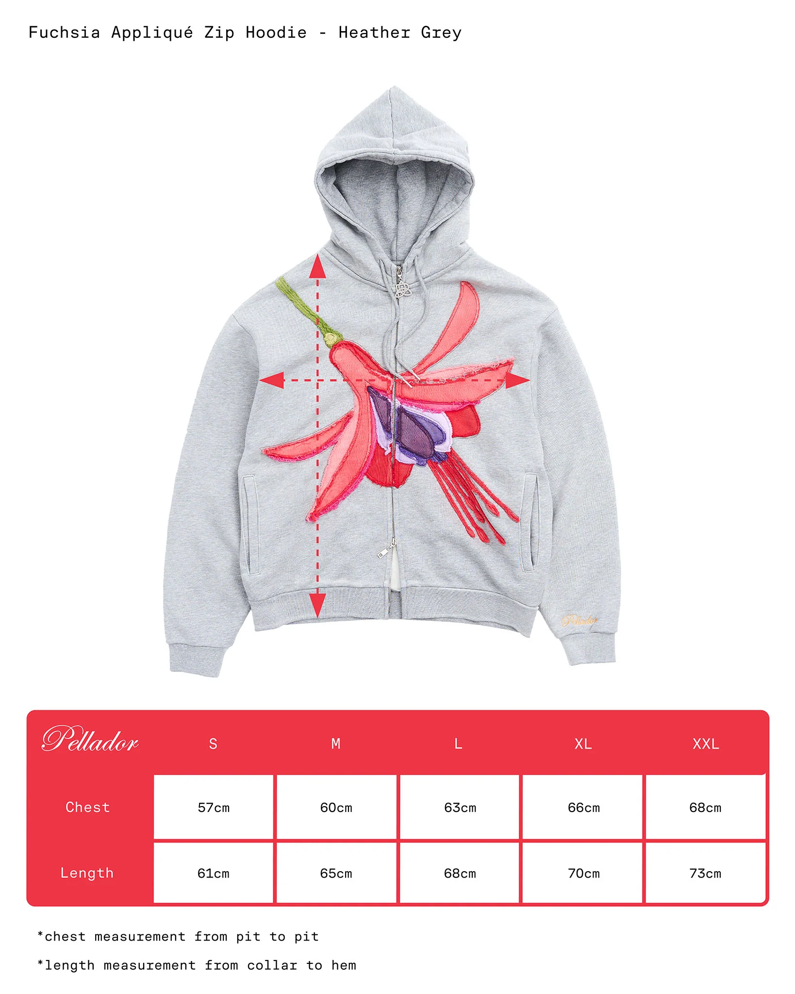Fuchsia Hoodie - Heather Grey - Image 8