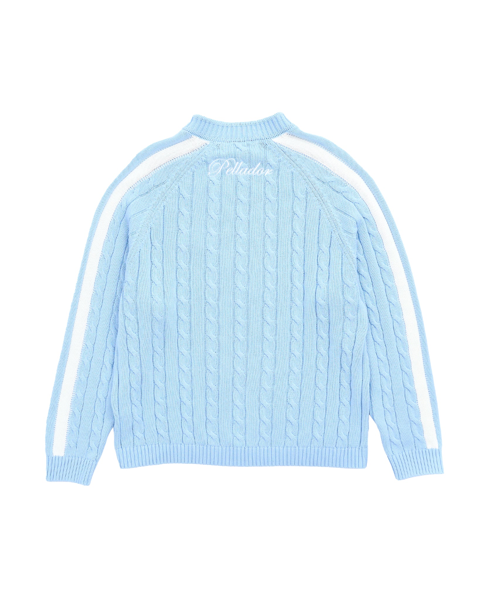 Overlap Collar Cable Knit - Blue - Image 2