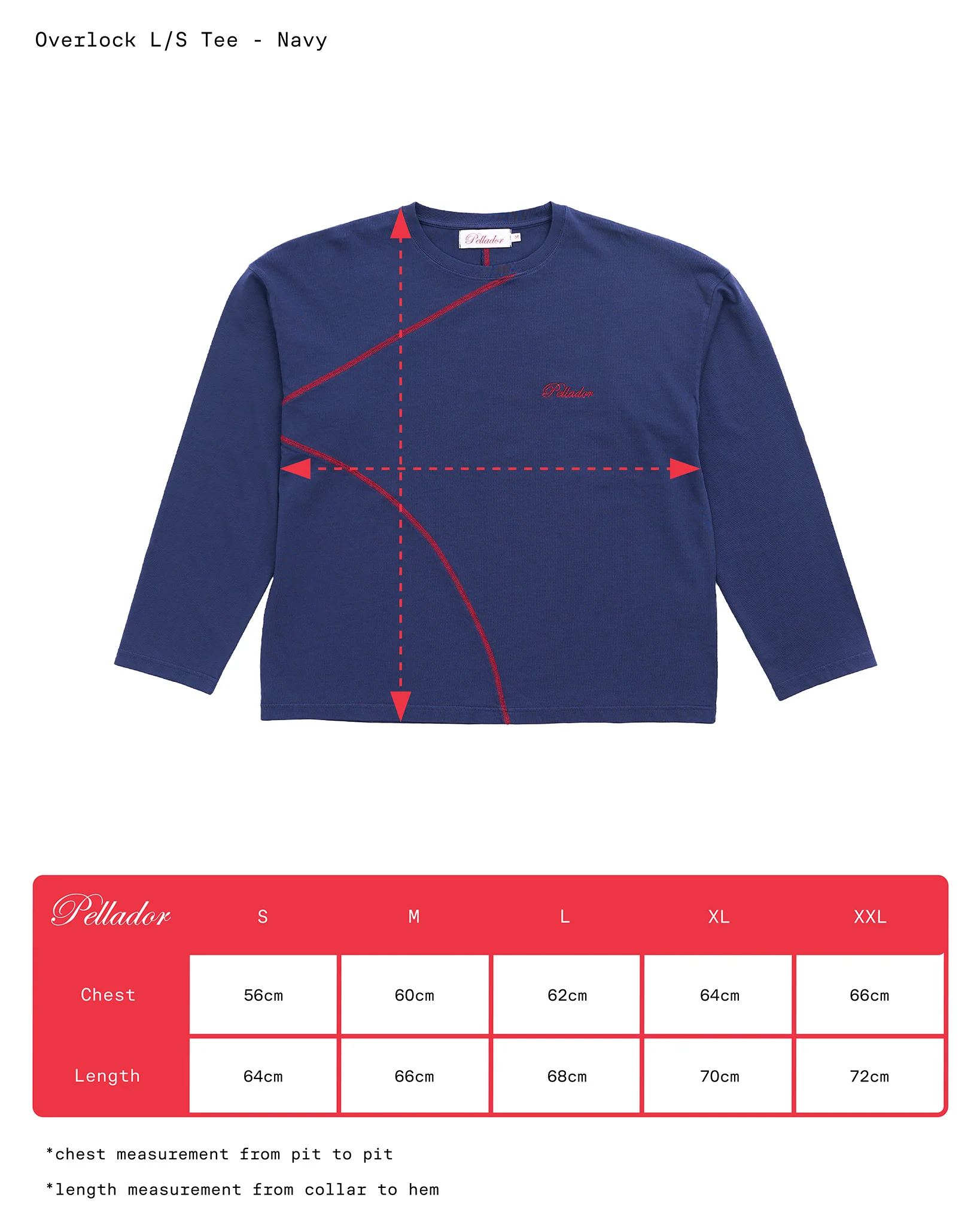 Overlock Longsleeve Tee - Navy - Image 4
