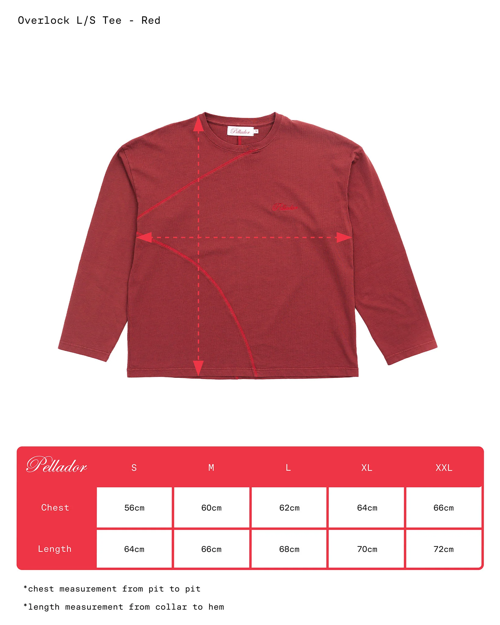 Overlock Longsleeve Tee - Red - Image 5