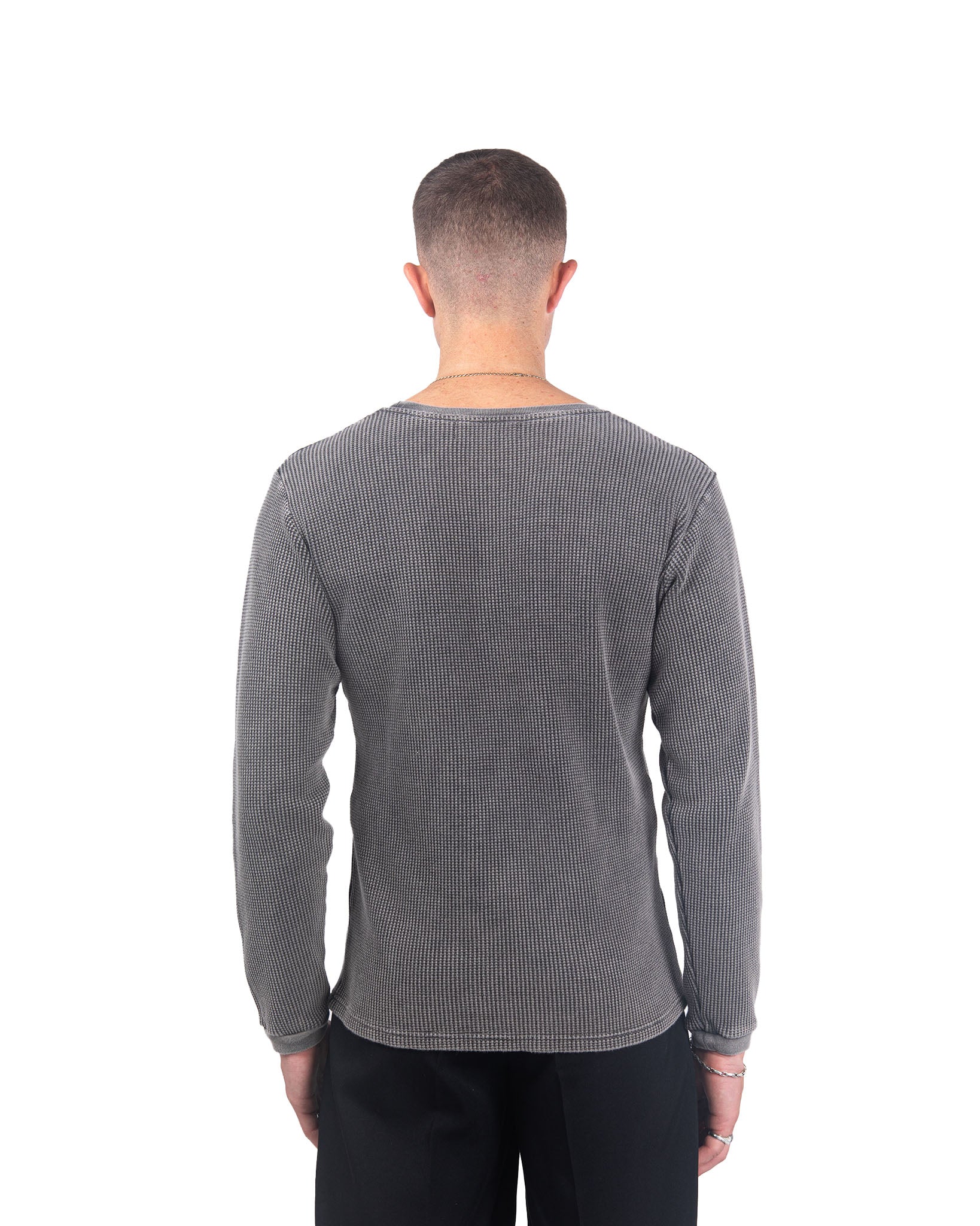 Pellador Ireland L/S Waffle Crew - Grey - Image 3