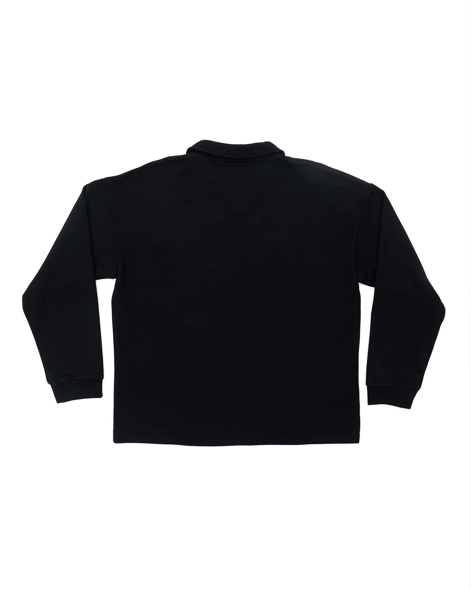 Polo Collar Sweatshirt - Black - Image 3