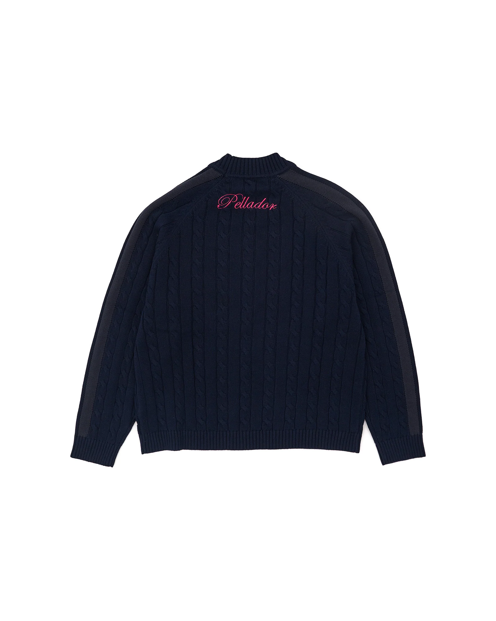 Round Neck Cable Knit - Navy - Image 2