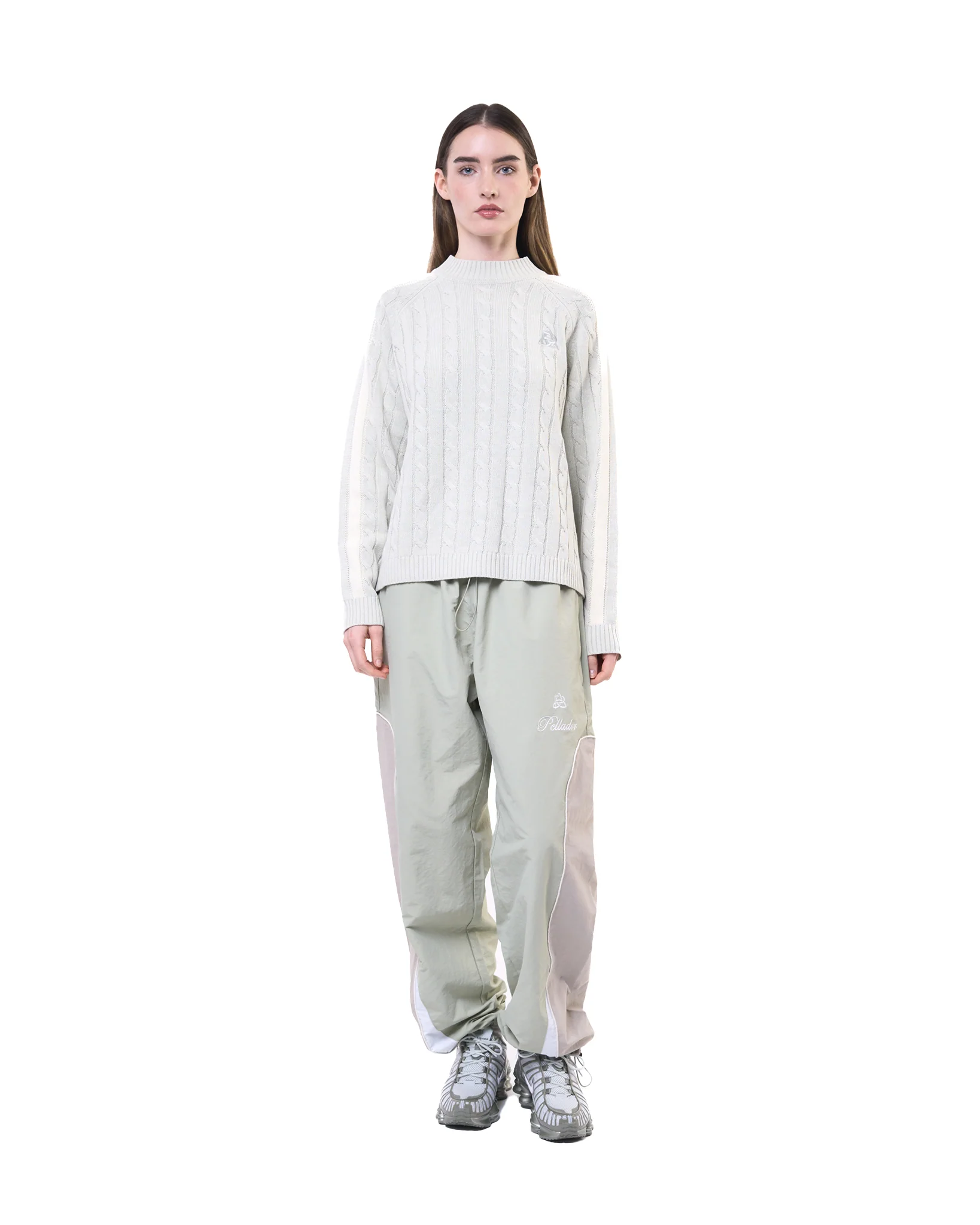 Round Neck Cable Knit - Seafoam - Image 2