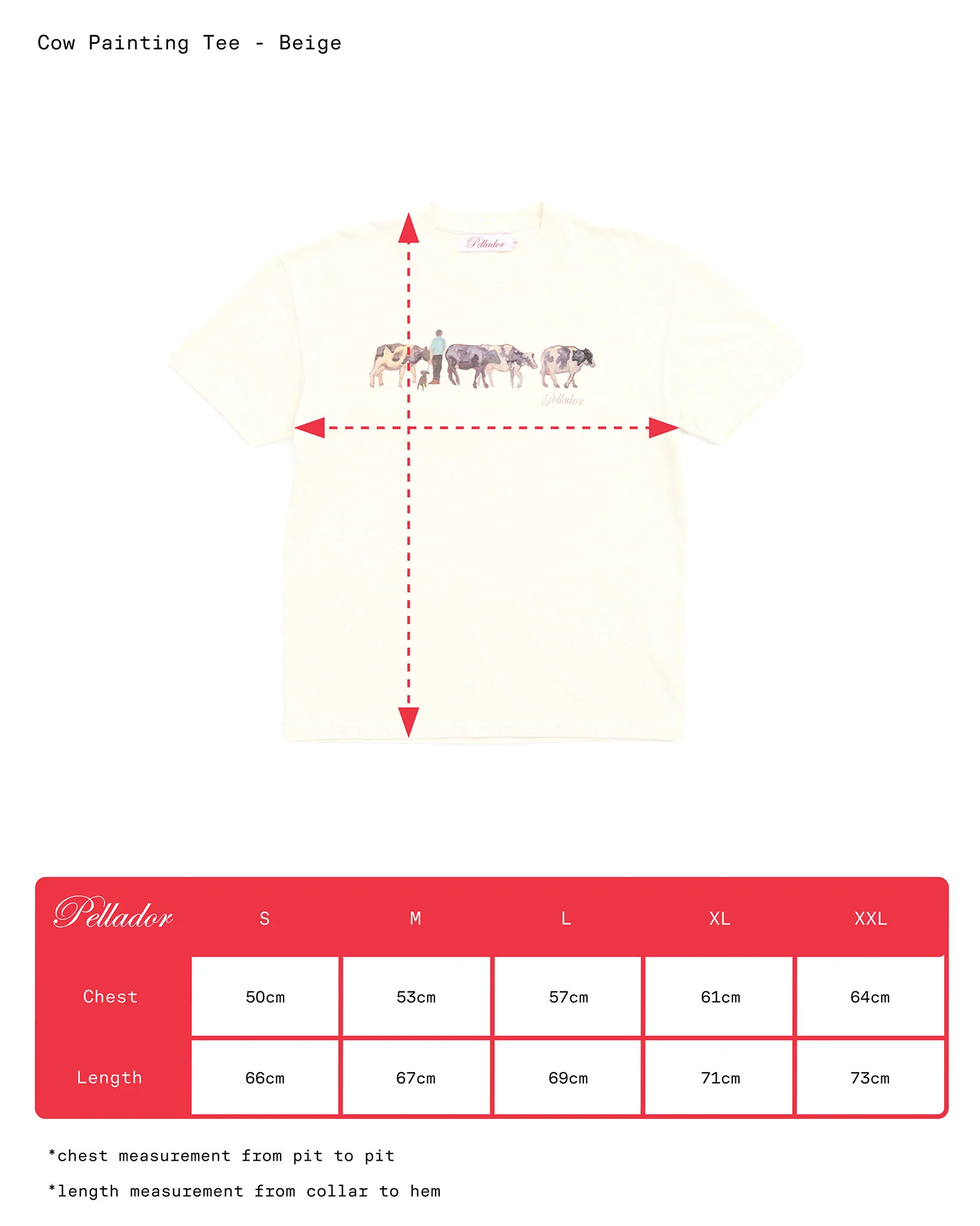 Cow Painted Tee - Beige - Image 6