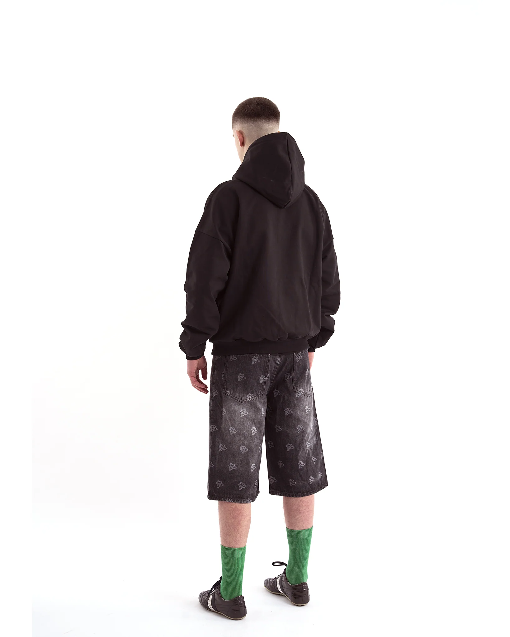 Triskele Appliqué Hoodie - Black on Black - Image 3